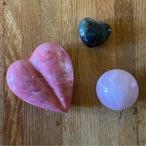 Pink Heart and Sphere Stone Set